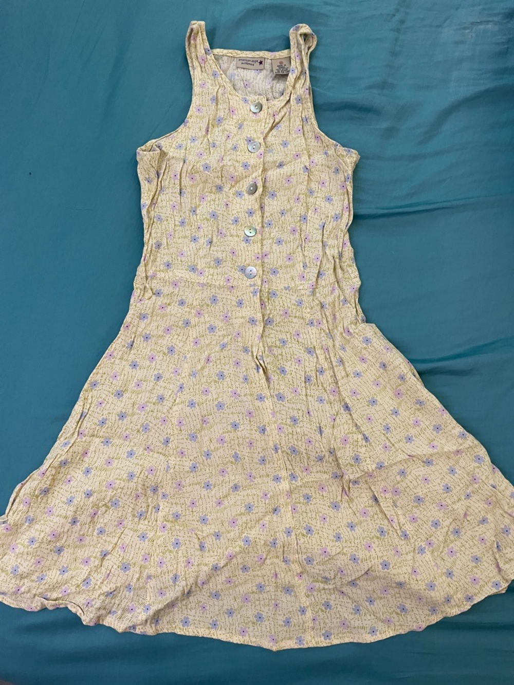 American Eagle Outfitters Cream Floral Button Front Dress Women Youth Teen Sz 0